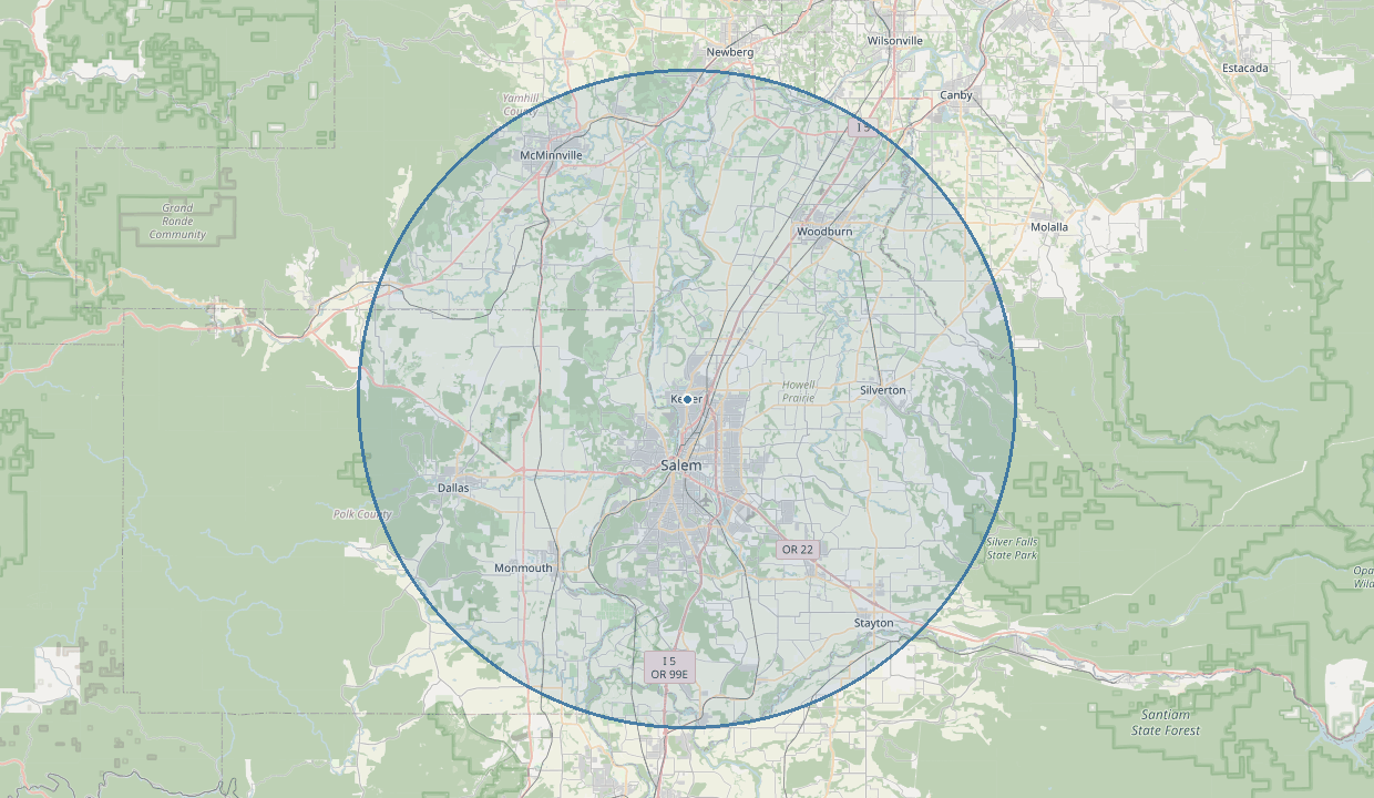 Map of the area Arx Construction Group LLC serves
